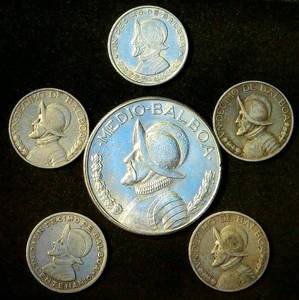 AU Panama 1966 Medio Balboa  (5) Silver 110th Balboas