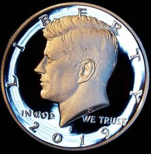 .999 Fine 2019-S Silver Proof DCAM Kennedy Half Dollar, Mint Fresh