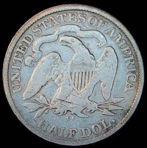1875-CC Seated Liberty Half Dollar, GVG, Slight Luster