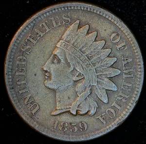 VF 1859 Indian Head Cent, Nice authentic patina