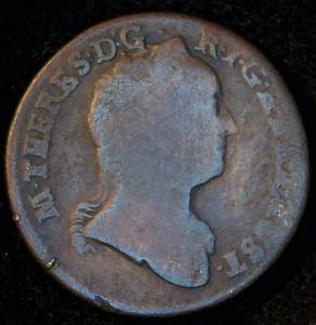 1762-K Austria 1 Kreuzer, Original Surfaces, 264 Years Old