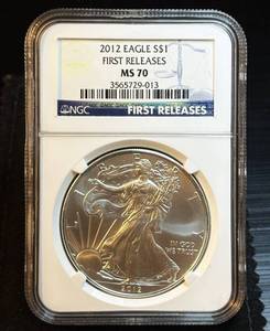 2012 Silver Eagle, NGC MS 70, Mint Fresh
