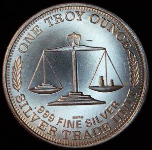 1oz .999 Silver US Trade Unit Round