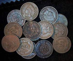 (14) Avg Circ Common Date Indianhead Pennies