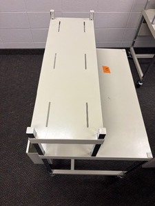 ROLLING STEEL CART WORKSTATION WITH 110V POWER