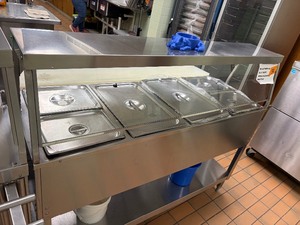 STAINLESS STEEL ELECTRIC FOOD WARMING STATION WITH 4 TEMP CONTROLS