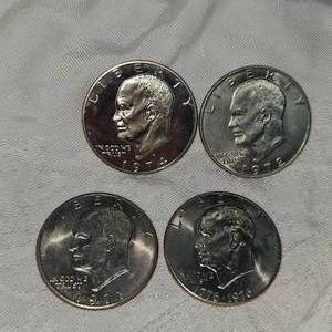 1974 Ike Proof UNC, 1971,72,76 Ikes-4 Total
