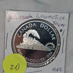 1986 Canada Silver Locomotive $1 UNC