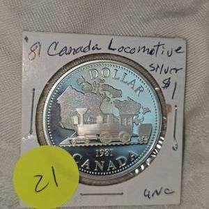 1881 Canada Silver Locomotive $1 UNC
