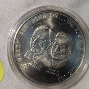 1960 Kennedy and Johnson Deomcratic Vote Coin