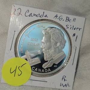 2022 Canada A.G. Bell Silver $1 UNC, Proof