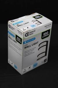 Commercial Electric LED Wall Light - Bronze, 850 Lumens, Dusk-to-Dawn Sensor