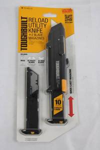 ToughBuilt Reload Utility Knife & 2 Blade Magazines (Includes 10 Blades)