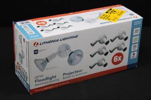 Lithonia Lighting Floodlight Projector Kit - 6x Floodlights, Aluminum Housing, 120V LED Compatible