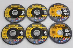DeWalt HP PRO 5 4-12 in x .045 in x 78 in Type 1 A60TBF Cutoff Discs (Lot of 6)