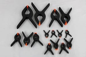 Locking Pliers Set - Assorted Sizes with Orange Jaw Tips (15 pieces)