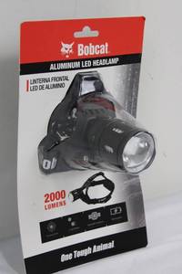 Bobcat Aluminum LED Headlamp - 2000 Lumens, Rechargeable, Adjustable Headband