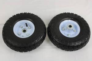 Pair of 3.50-4 Pneumatic Wheels for Carts (Lot of 2)