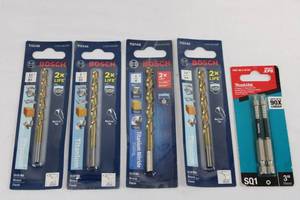 Bosch Titanium Nitride Drill Bits TI2140 TI2141 TI2142 TI2143 (2x LIFE) & Makita 3-Inch Square Power