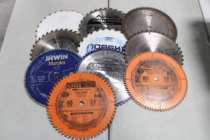 Hitachi, IRWIN Marples, Avanti Pro & CMT Tools Assorted 10 Inch Circular Saw Blades (Lot of 10)