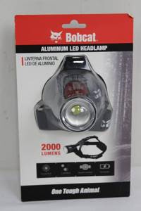 Bobcat Aluminum LED Headlamp - 2000 Lumens, Rechargeable, 3 Light Modes