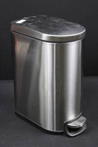 OGGI Stainless Steel Pedal Trash Can with Black Lid