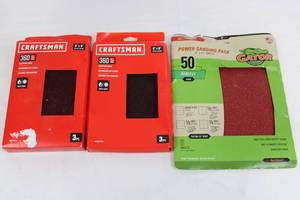 Craftsman 360 Grit Sanding Pads (2-Pack) & Gator 50-Sheet Power Sanding Pack