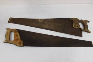 Two Vintage Hand Saws with Wooden Handles (Lot of 2)