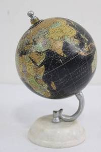 Vintage World Globe on Marble Base with Curved Metal Stand 7.5L