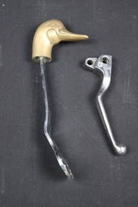 Brass Duck Head Lever Knob with Mounting Bracket - Vintage Hardware