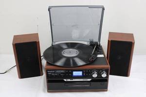 Boytone 334578 RPM Turntable System with AMFM Radio, Cassette, USBSD & Speakers