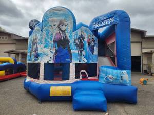 19 X 20 Frozen Inflatable Combo 5 in 1 wet or dry slide -