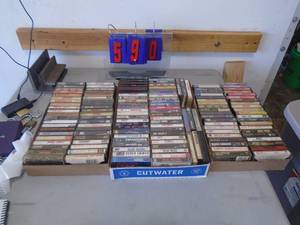 3 flats of cassettes. As shown. CASH ON SITE ONLY. PICKUP IS TUESDAY MAY 19TH FROM 11 AM TO 4 PM. REGARDLESS WHAT THE SCHEDULE STATES.