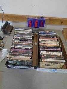 2 flats of dvds. As shown. CASH ON SITE ONLY. PICKUP IS TUESDAY MAY 19TH FROM 11 AM TO 4 PM. REGARDLESS WHAT THE SCHEDULE STATES.