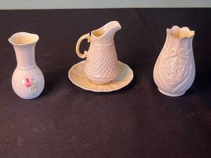Belleek Ireland Porcelain Vases & Donegal Vase