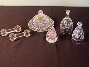 Lead Crystal Designs Inc Bell, Pear, Covered Dish & Knife Holders - Designs of Ireland, Hand Crafted in Poland