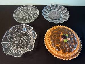 Southwestern Pecan Pie Plate & Assorted Glass Dessert & Deviled Egg Plates