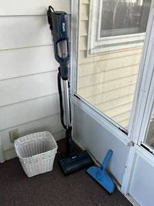 Shark Upright Vacuum with Mop Head & Wicker Trash Basket
