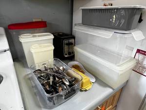Bon Appetit Kitchen Storage Containers, Utensils & Toaster Mixed Lot - fridge not inc