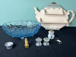 Limoges Hand Painted Trinket Box & Decorative Glass & Ceramic Home Decor