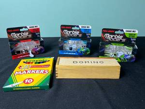 3 Marble Racers, Crayola 10 Markers & Domino Set