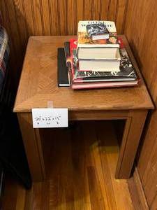 Wood Inlaid End Table with Gone With The Wind Books