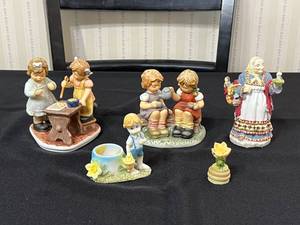Goebel Porcelain Figurine Lot - Tea Time BH121, Baking Cookies BH168, Balovschka SC03 (Russia 1992)
