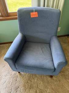 Armchair - Upholstered Accent Chair with Wood Legs, 35 x 25 x 26 in