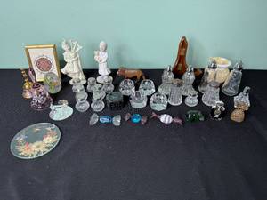 VTG Salt Dips, S & P Shakers, Assorted Glassware & Mini Porcelain Figurines