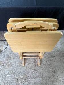 Wood Folding TV Trays - Nesting Set (Unbranded)