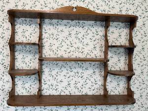VTG Three-Tier Wall Shelf Unit with Arch-Top Back and Curved Bracket Supports