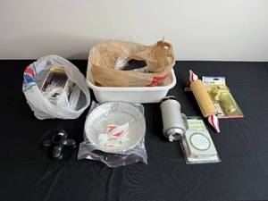 Assorted Home Goods - Tea Lights, Garden Scent Accessories, Wood Rolling Pin
