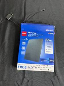 RCA 55 Mile Range Amplified Indoor HDTV Antenna - 4K8K Ready, Built-In Stand