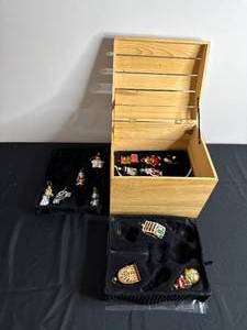 Museum Thomas Series Assorted Christmas Ornaments in Wooden Box - Santa, Snowman & More